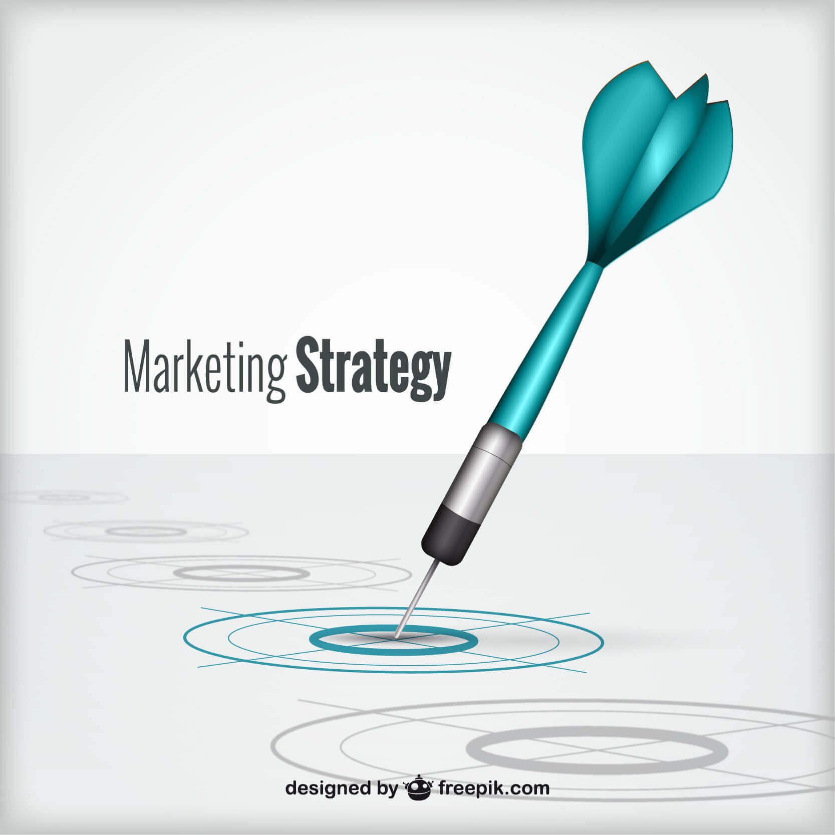 Marketing strategy concept illustrated with a dart pin