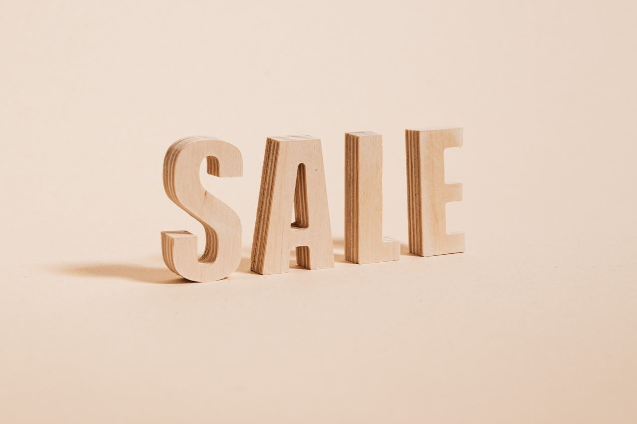 Sale spelt out with 3D letters