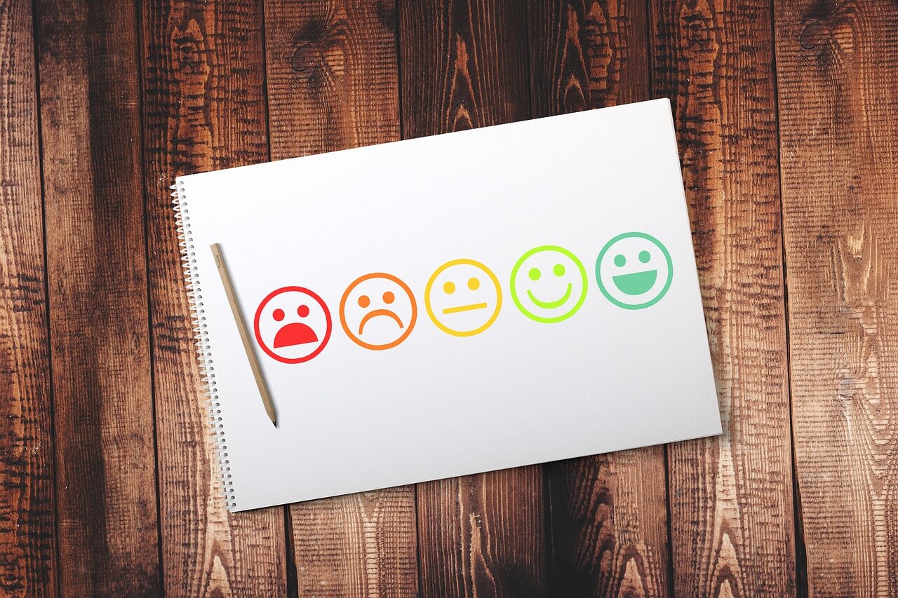 Group of smileys drawn on a white paper