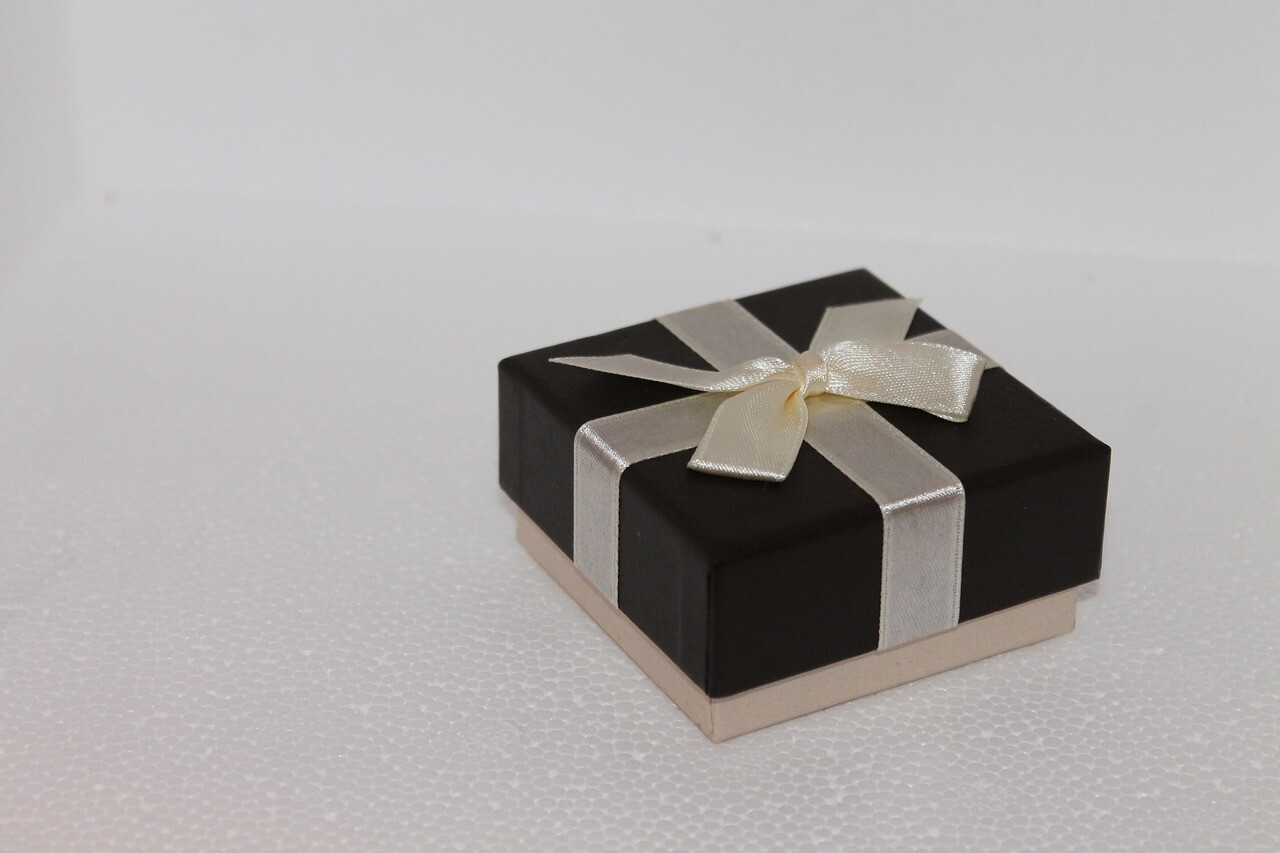 Gift box on a grey background