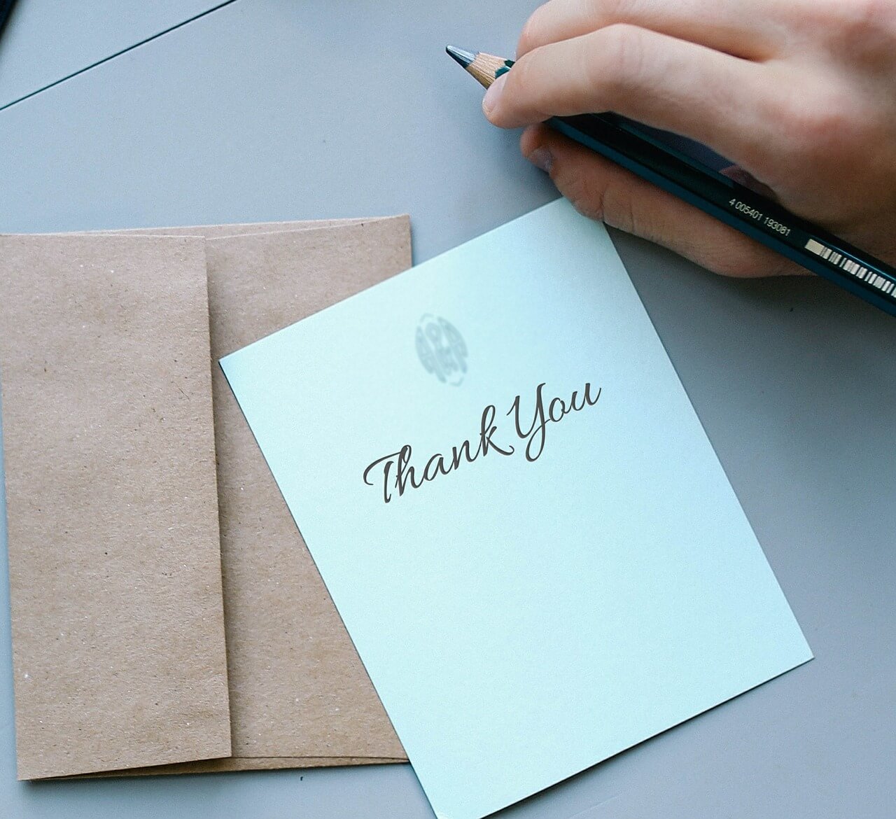 Thank you card for donors