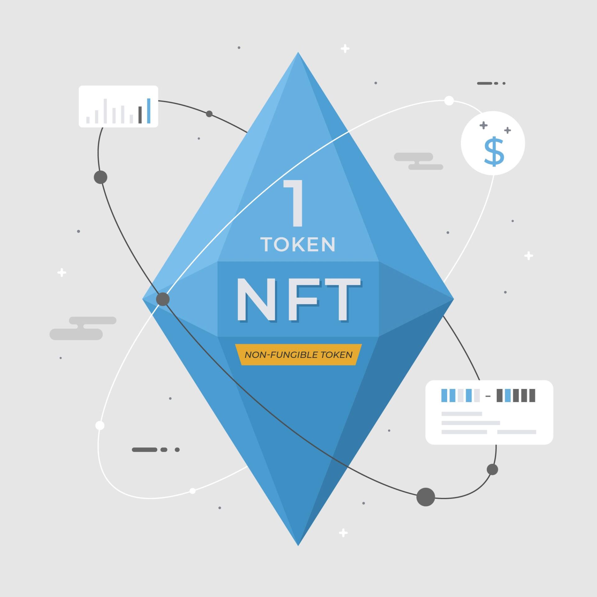 Futuristic NFT creation concept