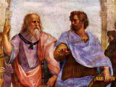 A portrait of Plato and Aristotle