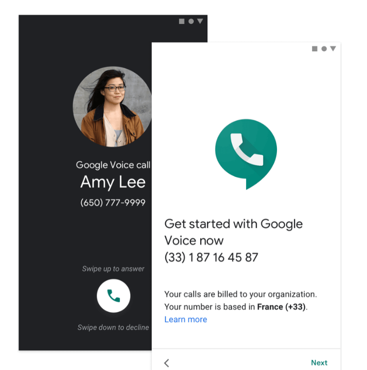 Screenshot of Google Voice website