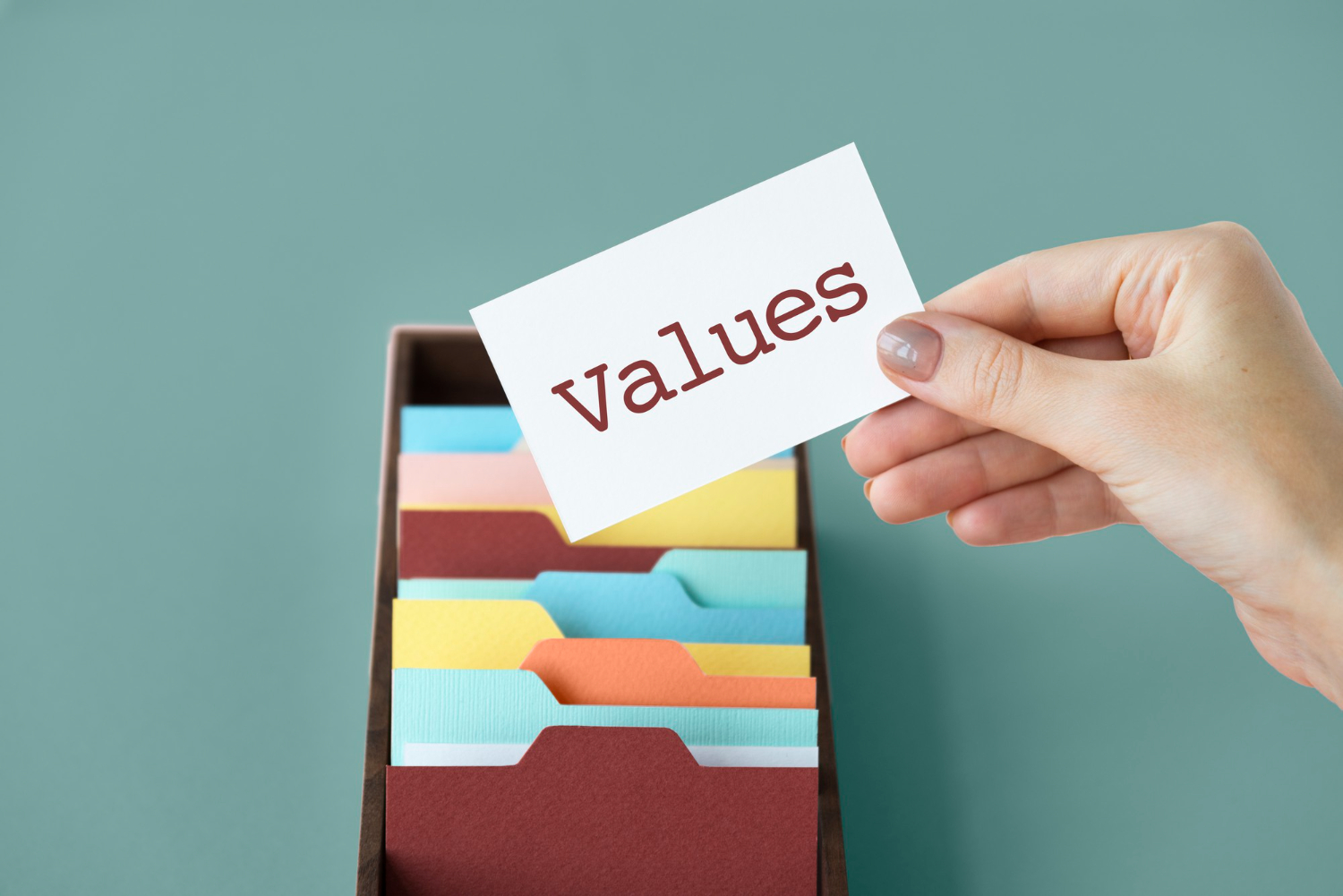 a note that says values