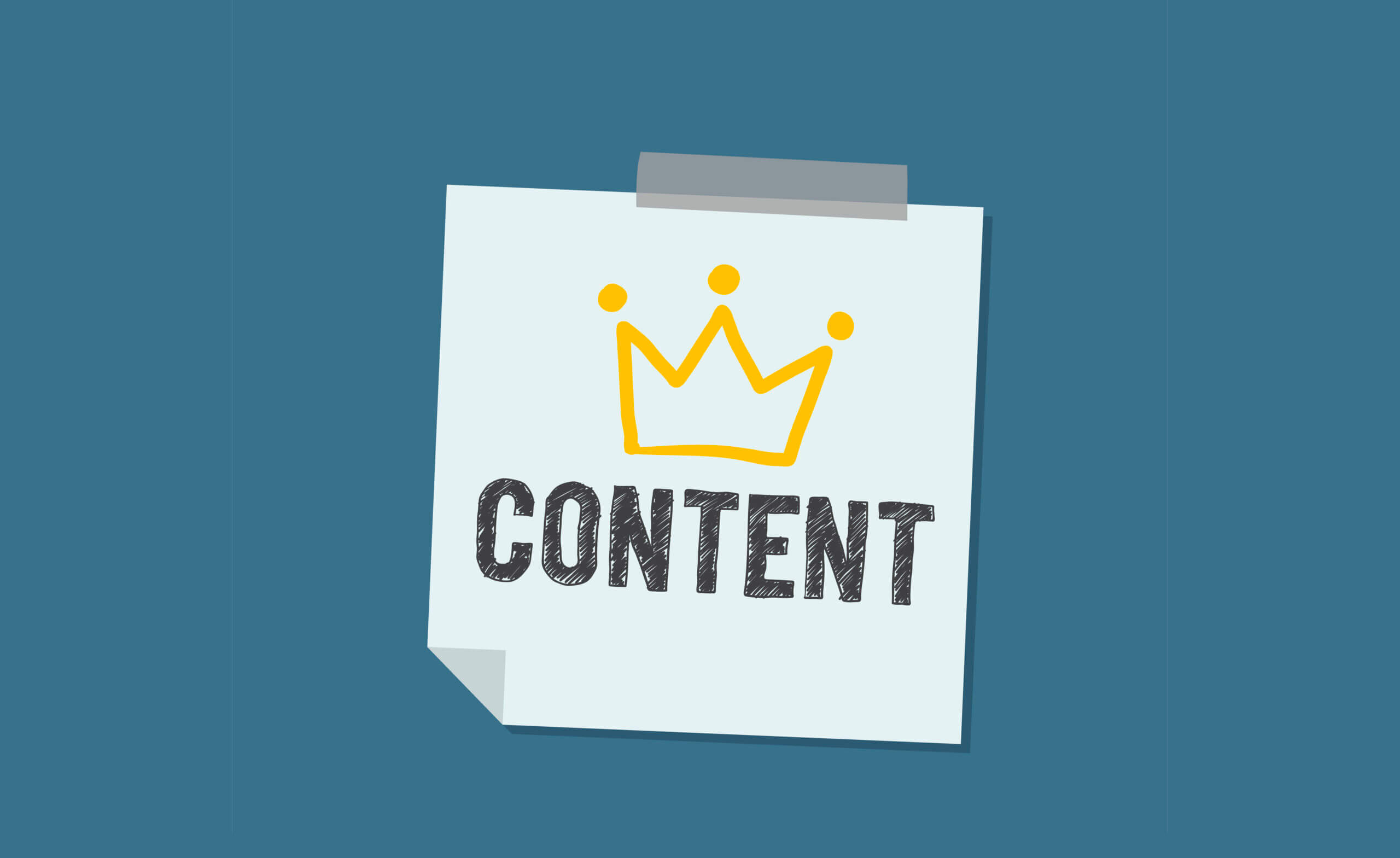 Content is the king in a teal background