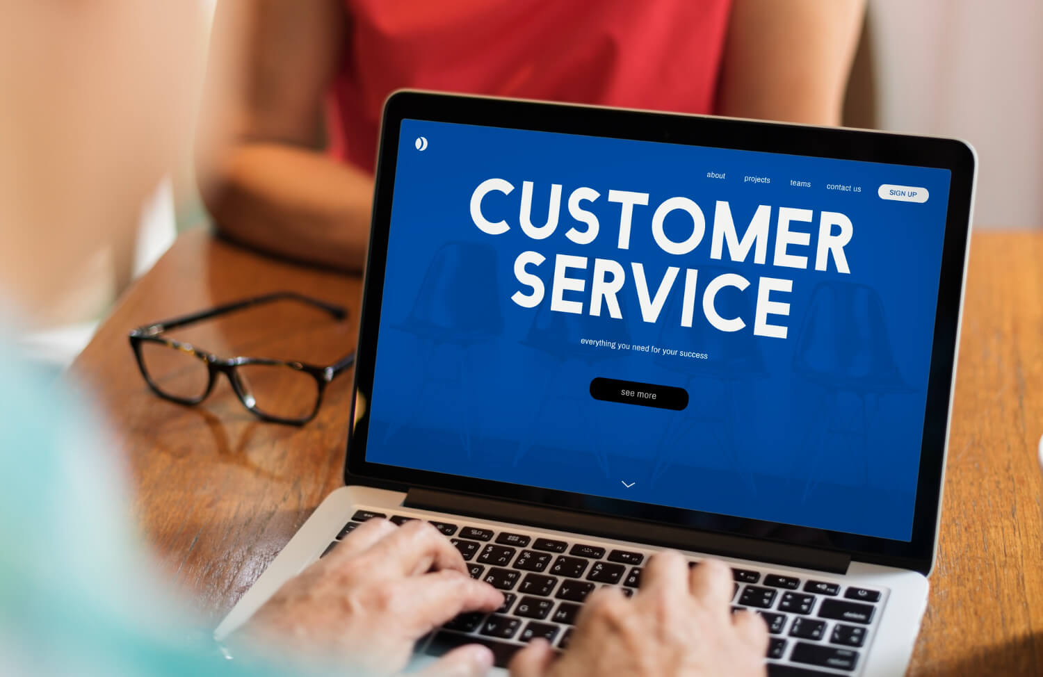 Customer care service webpage interface
