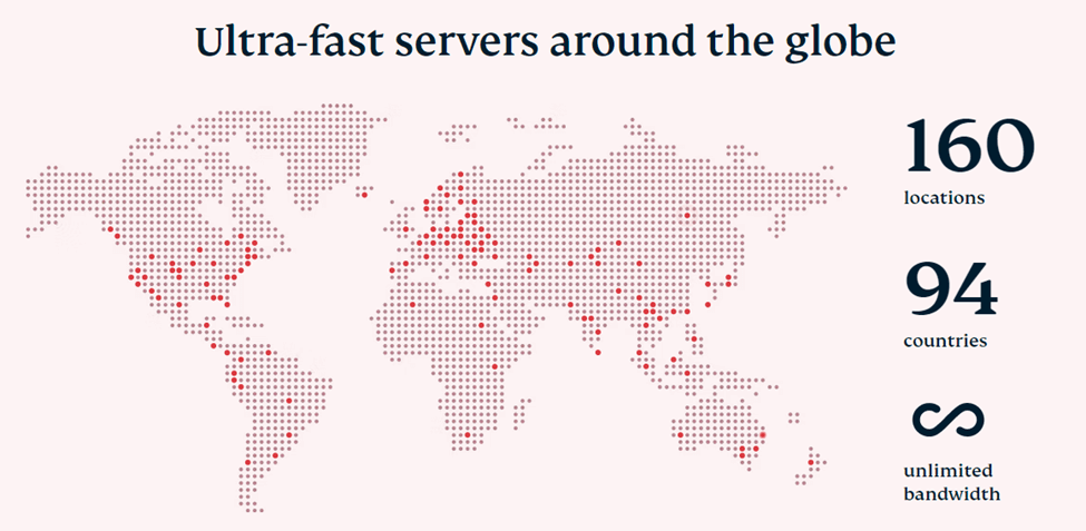 Screenshot of ExpressVPN server locations