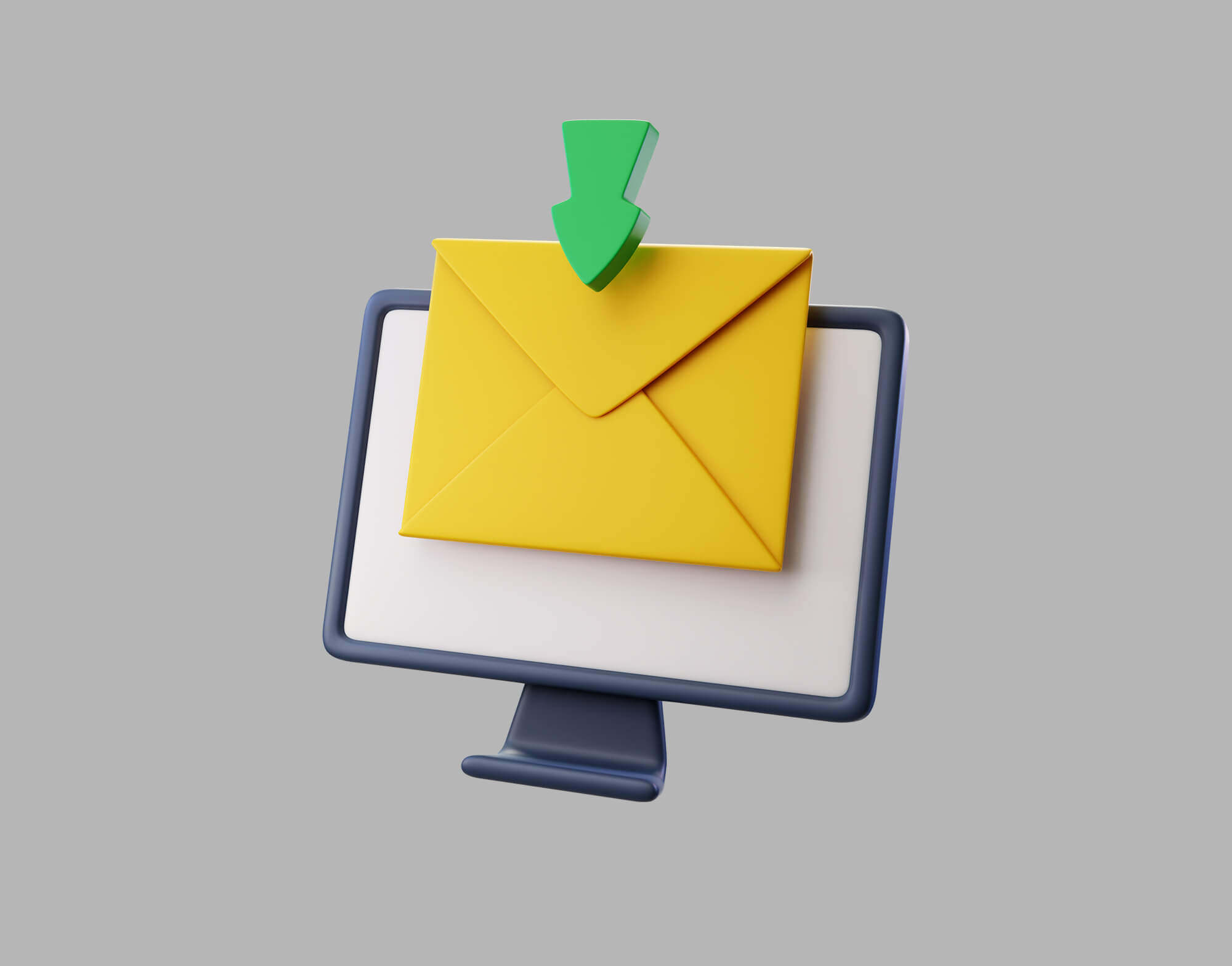 3d mail on a desktop screen