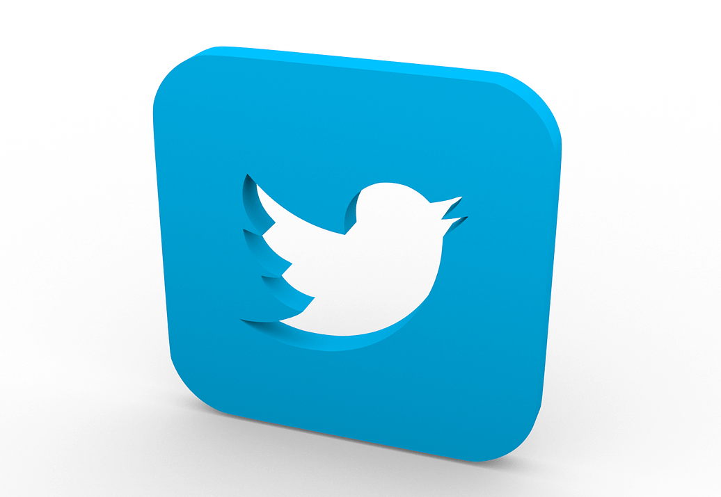 Twitter logo in a blue box