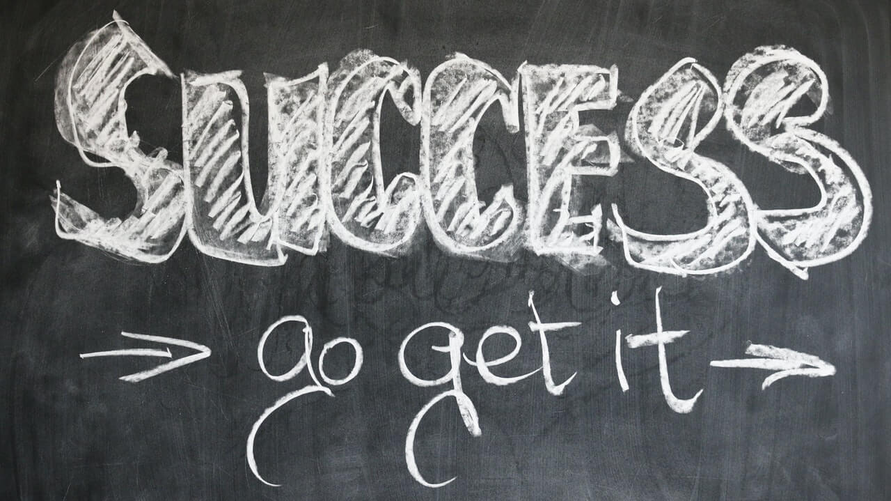 "Success" written on a blackboard