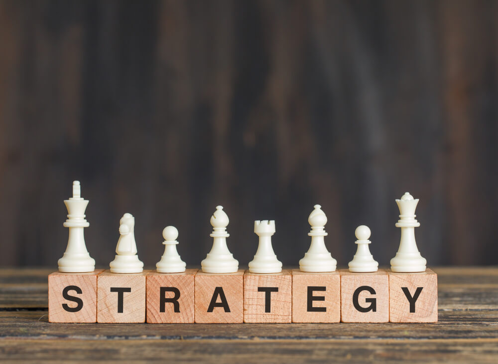 Business strategy concept with chess pieces