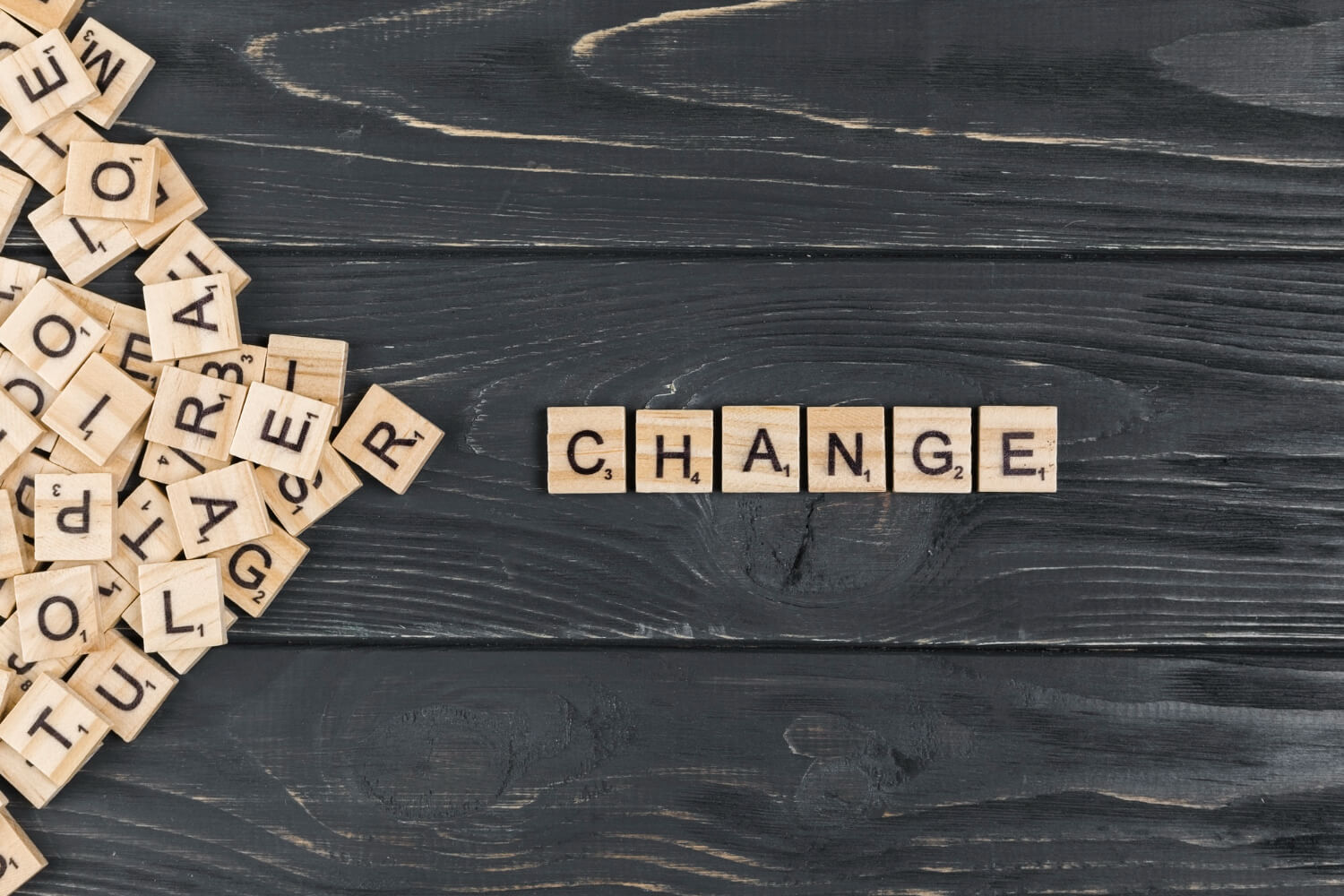 Change-word on a-wooden-background
