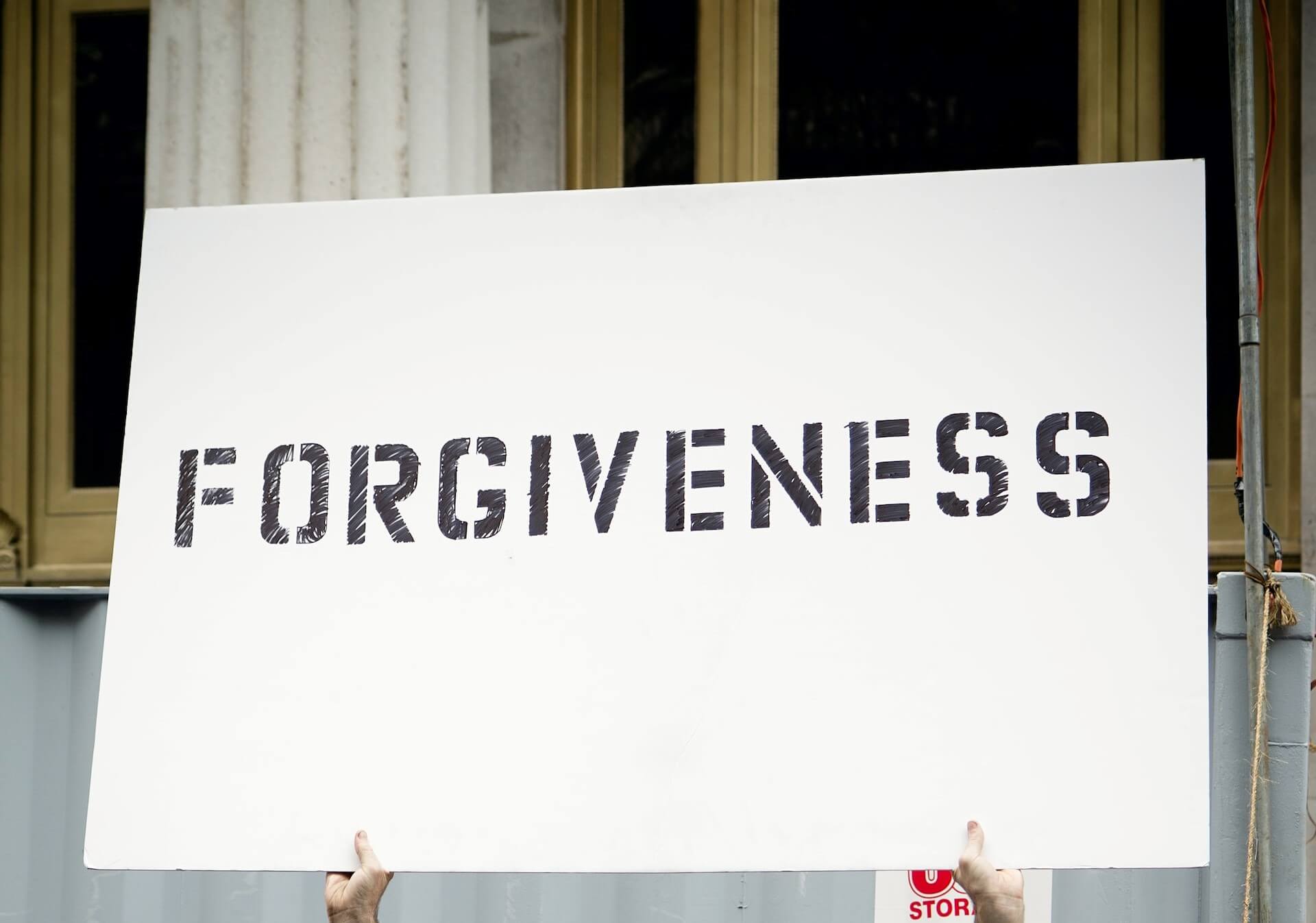 Forgiveness text on a white background