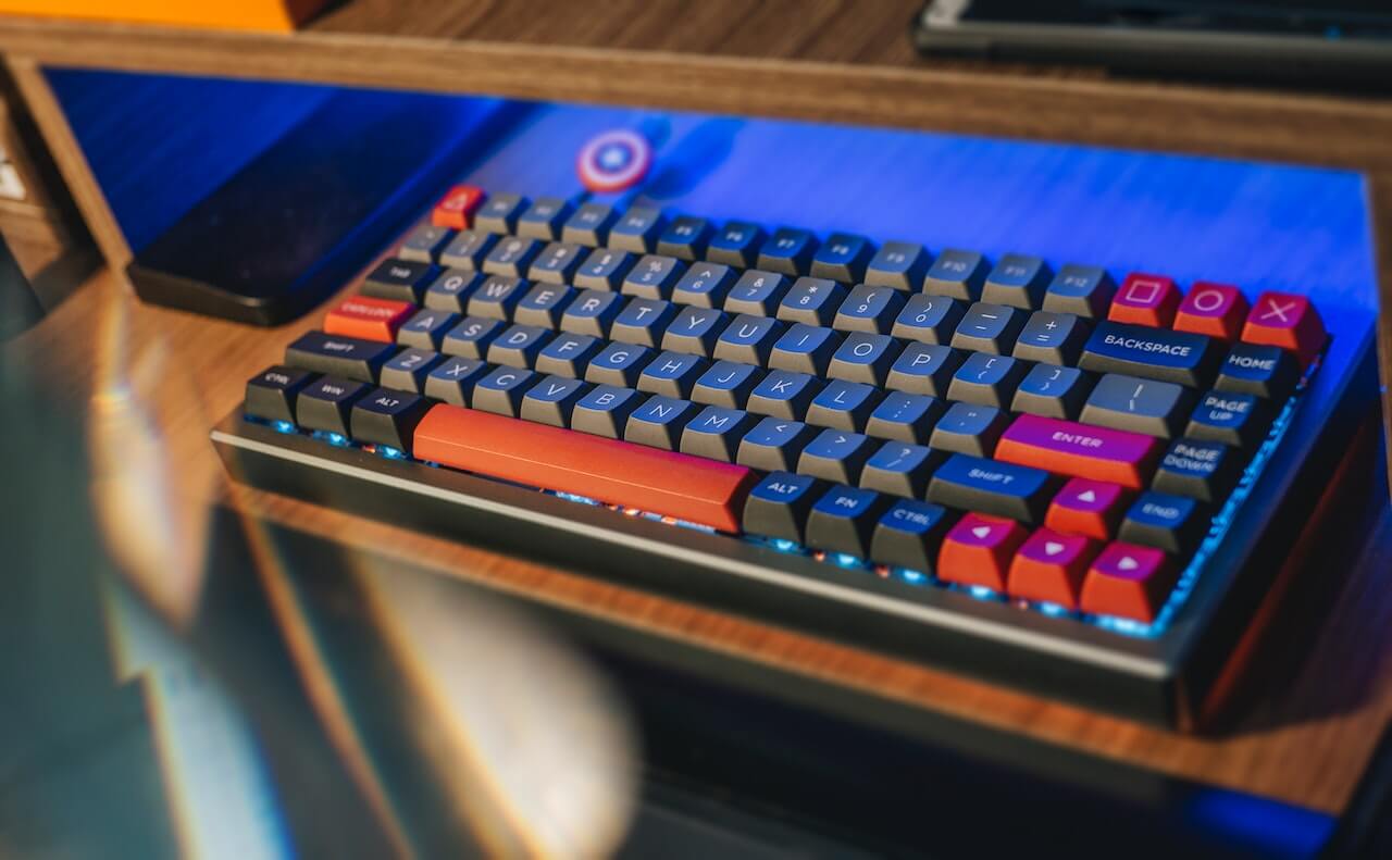 Modern creative keyboard on computer desk