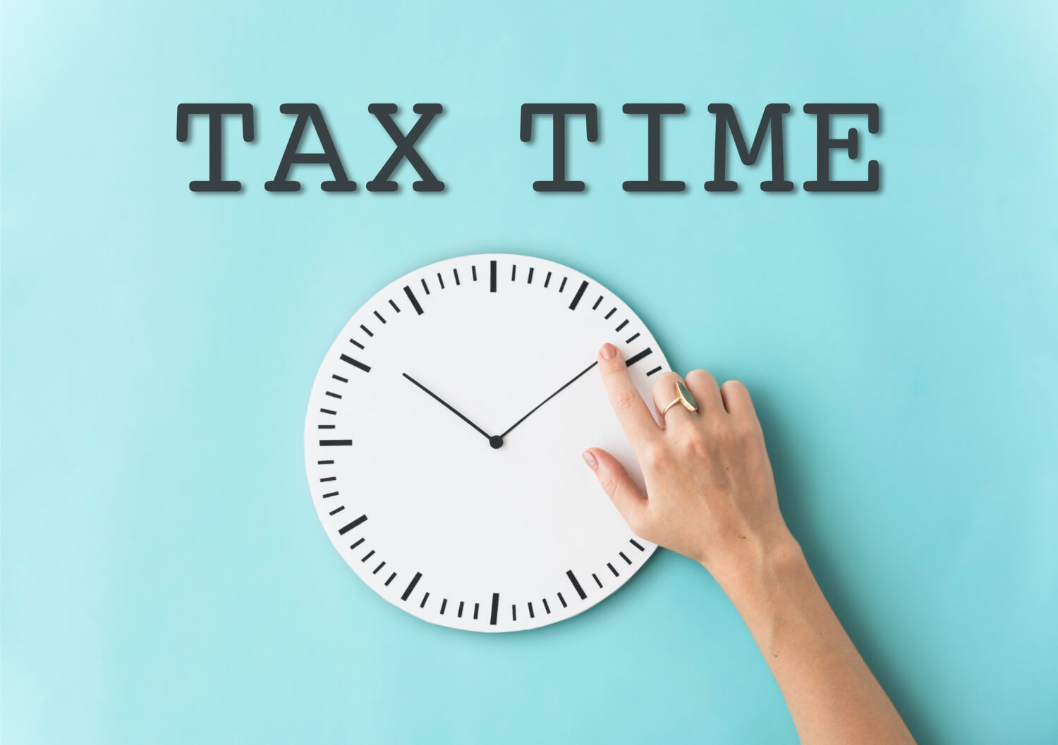 tax time reminder concept on a bluish background