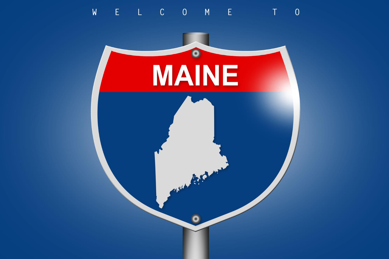 A welcome to Maine sign