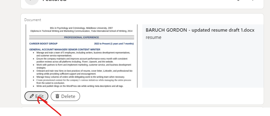 Editing your resume file