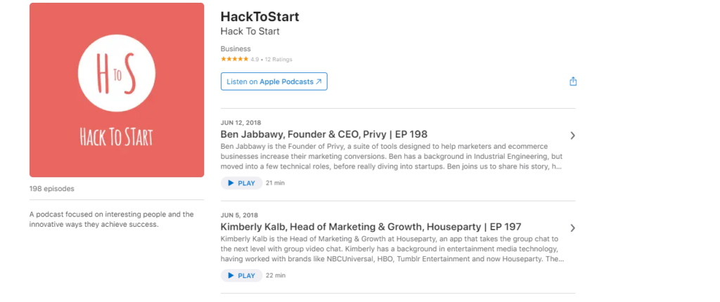 Hack to start podcast
