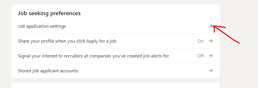 Job Application Settings on LinkedIn