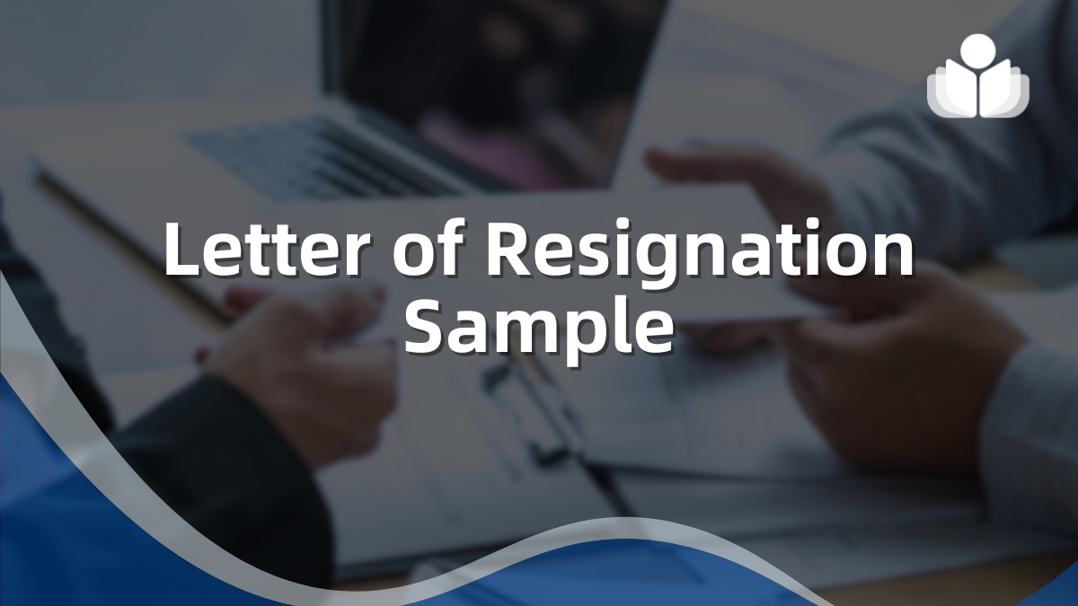 Letter of Resignation Sample